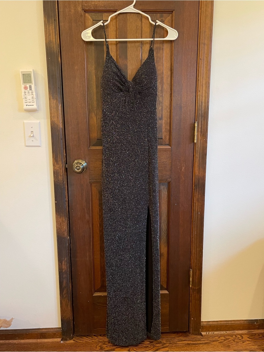 David’s Bridal Emerald Sundae Glitter Knit Twist Gown Size 0
